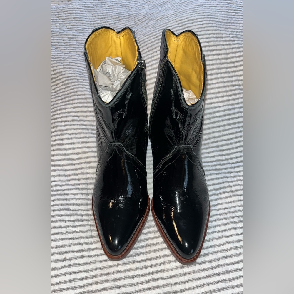 Free People New Frontier Patent Leather Boots sz 6 - Picture 5 of 14